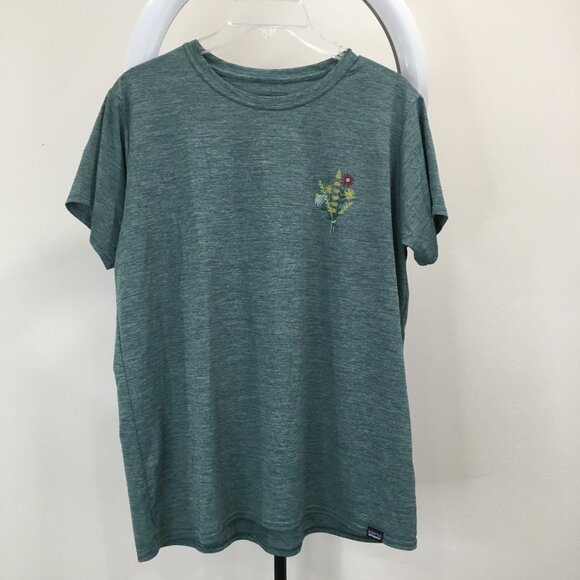 PATAGONIA Running Jersey Capilene Cool UPF 50+ Daily Graphic Power Plant Shirt - Picture 3 of 11